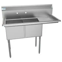 Koolmore SB151512-15R3 Two Compartment Stainless Steel Sink with Right Drainboard 48&quot;