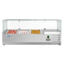 Koolmore SCDC-3P-SSL Three Pan Countertop Refrigerated Prep Station with Sneeze Guard 40&quot;