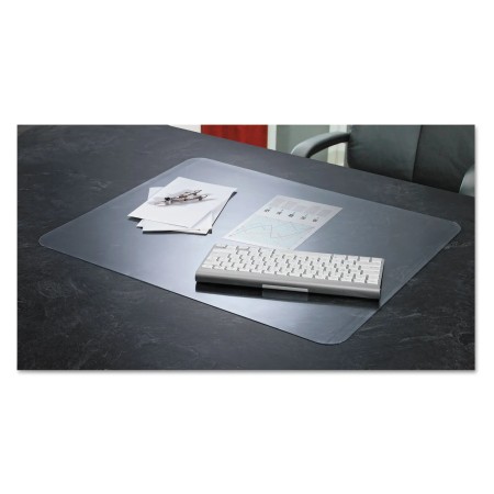 KrystalView Desk Pad with Antimicrobial Protection, 24 x 19, Matte Finish, Clear