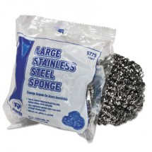 Large Stainless Steel Sponge, Polybagged, 1.75 oz, - 72 pcs