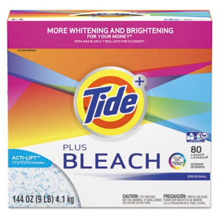 Laundry Detergent with Bleach, Tide Original Scent, Powder, 144 oz Box