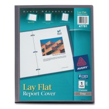 Lay Flat View Report Cover w/Flexible Fastener, Letter, 1/2" Cap, Clear/Gray