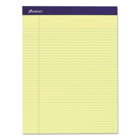 Legal Ruled Pads, Narrow Rule, 8.5 x 11.75, Canary, 50 Sheets, 4/Pack