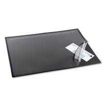 Lift-Top Pad Desktop Organizer with Clear Overlay, 31 x 20, Black