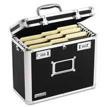 Locking File Chest with  Adjustable File Rails, Letter/Legal Files, 17.5" x 14" x 12.5", Black