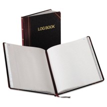 Log Book, Record Rule, Black/Red Cover, 150 Pages, 10 3/8 x 8 1/8