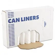 Low-Density Waste Can Liners, 16 gal, 0.4 mil, 24" x 32", White, 500/Carton