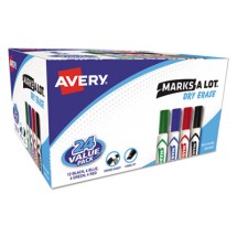 Avery MARKS A LOT Desk-Style Dry Erase Marker, Broad Chisel Tip, Assorted Colors, 8/Pack