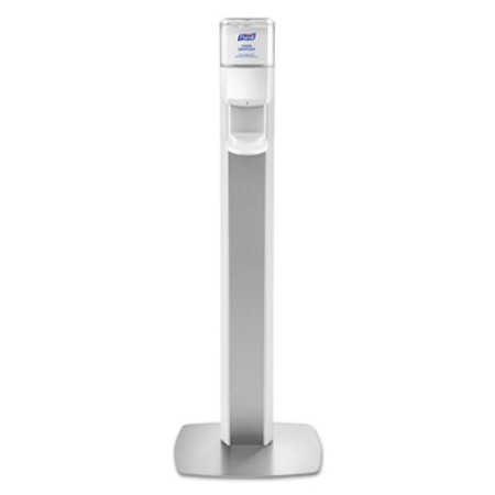 Purell Messenger ES6 Floor Stand with Dispenser, 1200 mL, Silver/White