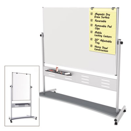 Magnetic Reversible Mobile Easel, 35 2/5w x 47 1/5h, 80