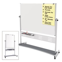 Magnetic Reversible Mobile Easel, 70 4/5w x 47 1/5h, 80"h, White/Silver