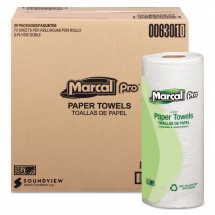 Marcal 100% Premium Recycled Perforated 2-Ply Towels, White, 30 Rolls/Carton