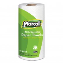 Marcal 100% Recycled Roll 2-Ply Towels, 15 Rolls/Carton