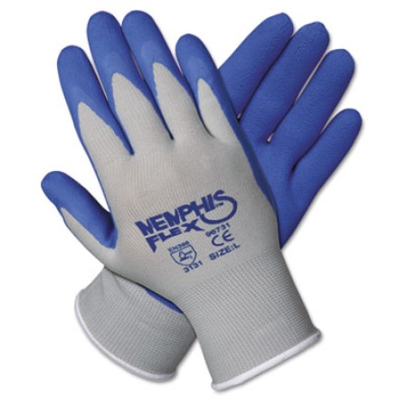 Memphis Flex Seamless Nylon Knit Gloves, Large, Blue/Gray, Dozen