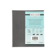 CAC China MCC4-11GY Gray Menu Cover Faux Leather 4-Panel 8 1/2" x 11"