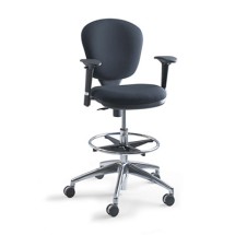 Metro Collection Extended-Height Chair, Supports up to 250 Lb.s., Black Seat/Black Back, Chrome Base