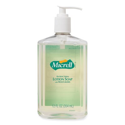 Micrell Antibacterial Lotion Soap, Pump, 8 oz., 12/Carton