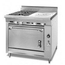 Montague 136-14 Legend 36" Heavy Duty Gas Range With Two Open Burners & Ring / Cover Hot Top