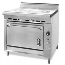 Montague 136-9A Legend 36" Heavy Duty Gas Range With Two 18" Hot Tops With Rings / Covers