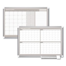 Monthly Dry Erase Planner, 48 x  36, Silver Frame
