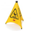 Rubbermaid Multilingual &quot;Caution&quot; Yellow Pop-Up Safety Cone