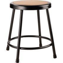 National Public Seating 6218-10 Black Heavy Duty Steel Stool 18&quot;