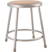 National Public Seating 6218 Gray Heavy Duty Steel Stool 18&quot;