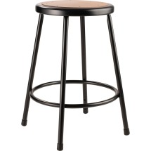 National Public Seating 6224-10 Black Heavy Duty Steel Stool 24&quot;