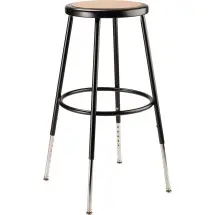 National Public Seating 6224H-10 Black Heavy Duty  Steel Stool, Height Adjustable 25&quot;-33&quot;  