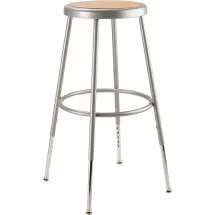 National Public Seating 6224H Gray  Heavy Duty Steel Stool, Height Adjustable 25&quot;-33&quot;