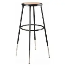 National Public Seating 6230H-10 Black Heavy Duty Steel Stool, Height Adjustable 32&quot;-39&quot; 
