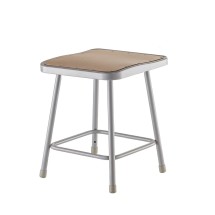 National Public Seating 6318 Gray  Heavy Duty Square Steel Stool 18&quot;