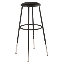 National Public Seating 6430H-10 Black Heavy Duty Padded Vinyl Steel Stool,  Height Adjustable 32&quot;-39&quot; 