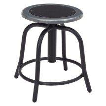 National Public Seating 6810-10 Height Adjustable Swivel Stool, Black Seat/Black Frame, 18&quot;-25&quot;