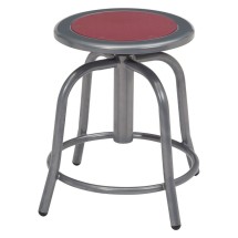 National Public Seating 6818-02 Height Adjustable Swivel Stool, Burgundy Seat/Gray Frame, 18&quot;-25&quot; 