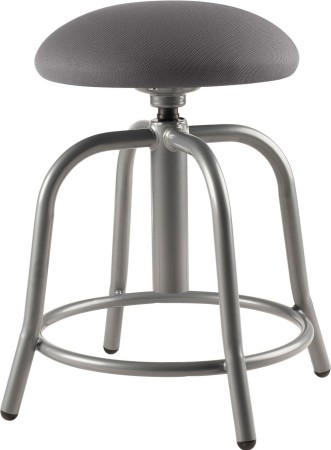 National Public Seating 6820S-02 Height Adjustable Charcoal Fabric Padded Designer Stool, 18"-25"