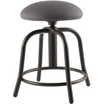 National Public Seating 6820S-10 Height Adjustable Charcoal Fabric Padded Designer Stool, 18&quot;-25&quot;