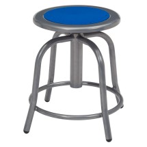 National Public Seating 6825-02 Height Adjustable Swivel Stool, Persian Blue Seat/Gray Frame, 18&quot;-25&quot;