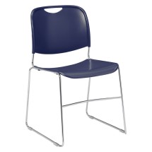 National Public Seating 8505 Ultra-Compact Navy Blue Plastic Stack Chair