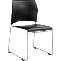 National Public Seating 8710-11-10 Cafetorium Plush Black Vinyl Stack Chair