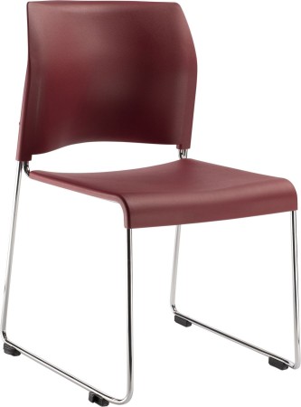 National Public Seating 8818-11-18 Cafetorium Burgundy Plastic Stack Chair