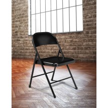 National Public Seating 910 Commercialine Black Metal Folding Chair, 4/Carton