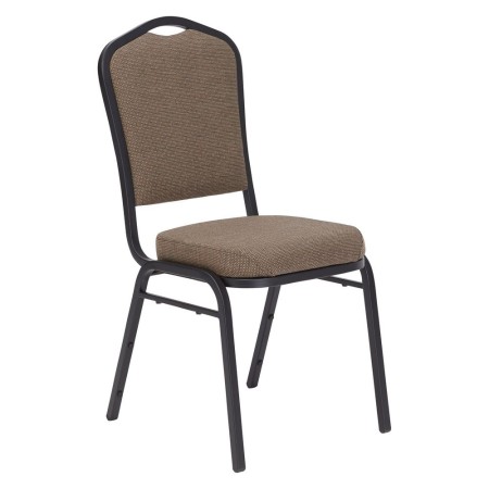 National Public Seating 9378-BT Silhouette Natural Taupe Fabric Upholstered Stack Chair, Black Frame