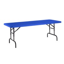 National Public Seating BTA-3072-04 Height Adjustable Heavy Duty Folding Table, Blue  30&quot; x 72&quot; 