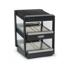 Nemco 6480-24S-B Black Slanted Double Shelf Merchandiser 24&quot; - 120V