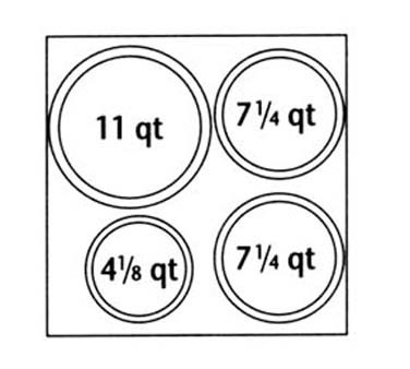 Nemco 67412 4 Hole Adaptor Plate for Round Inset Pans (2) 7-1/4 Qt, (1) 4-1/8 Qt. & (1) 11 Qt. Inset Holes