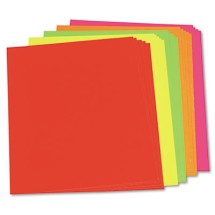 Neon Color Poster Board, 28 x 22, Green/Orange/Pink/Red/Yellow, 25/Carton