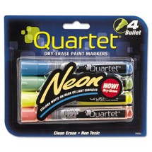 Quartet Neon Dry Erase Marker Set, Broad Bullet Tip, Assorted Colors, 4/Pack