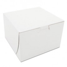 Non-Window Bakery Boxes, Paperboard, 6 x 6 x 4, White, 250/Bundle