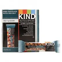 KIND Nuts and Spices Bar, Dark ChocolateKIND Nuts and Sea Salt, 1.4 oz, 12/Box